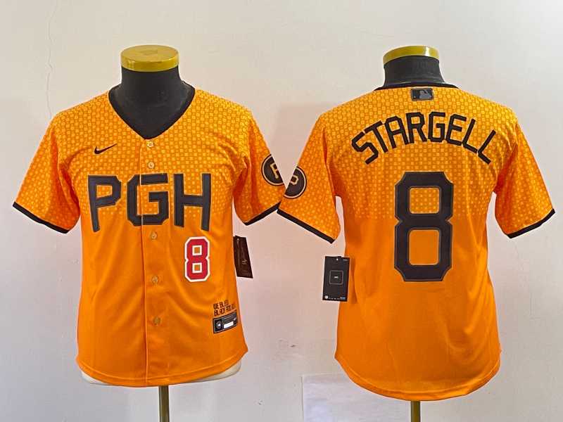 Youth Pittsburgh Pirates #8 Willie Stargell Number Yellow 2023 City Connect Stitched Jersey,We sell and wholesale Youth Pittsburgh Pirates #8 Willie Stargell Number Yellow 2023 City Connect Stitched Jersey on line form chian!